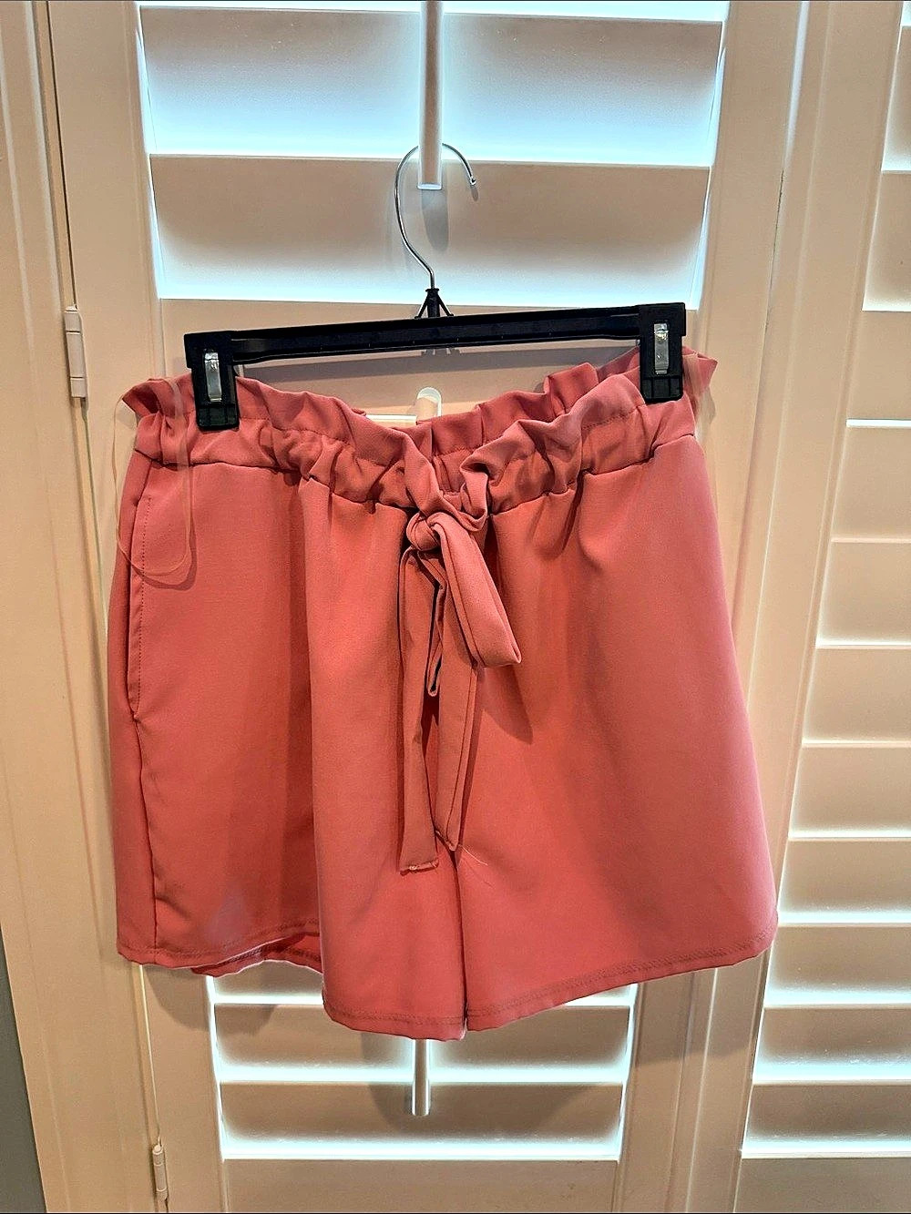 High Waist Drawstring Shorts in Pink